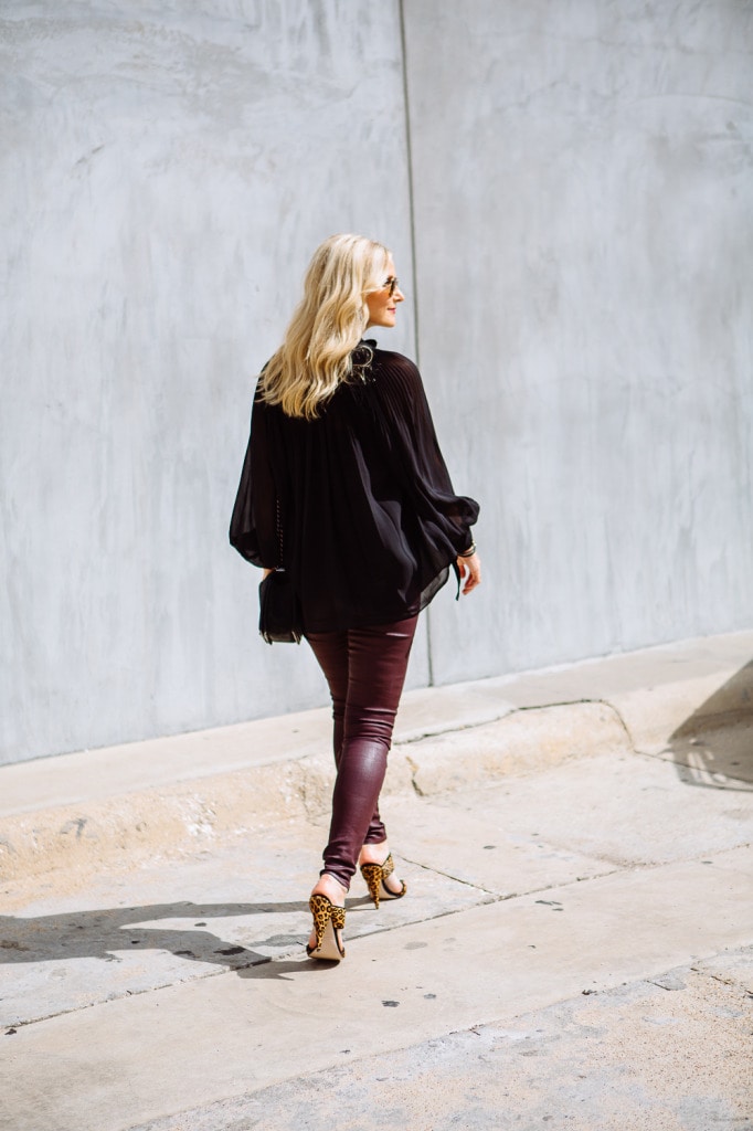Burgundy leather pants 4
