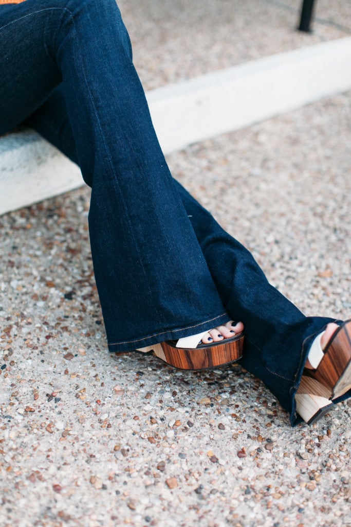 frame denim dark flares 5