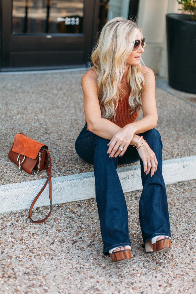 frame denim dark flares 7