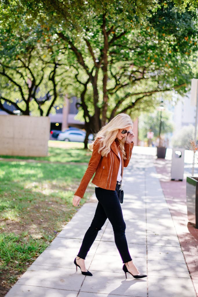 Intermix camel suede moto jacket 5