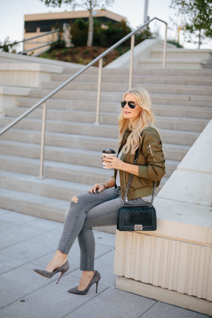 topshop army green bomber jacket 7
