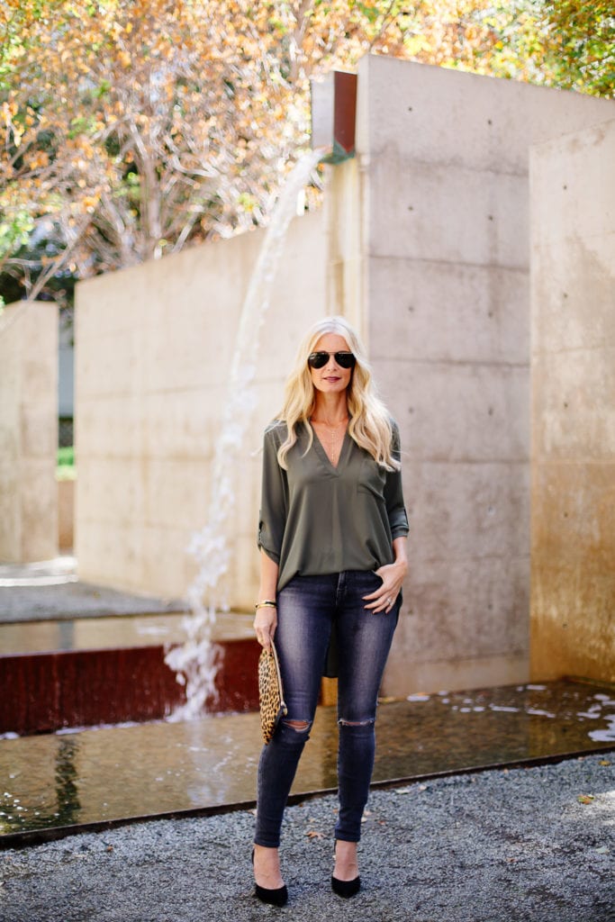 topshop green blouse 1
