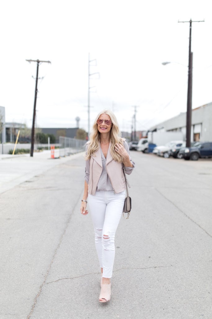 Blush pink leather vest 3