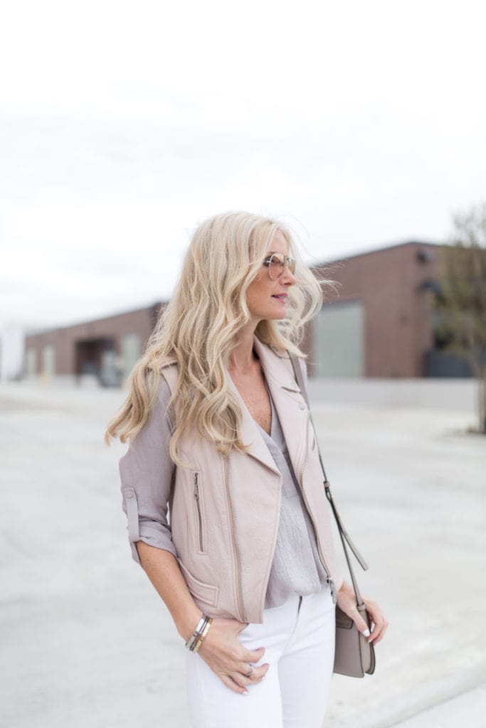 Blush pink leather vest 5