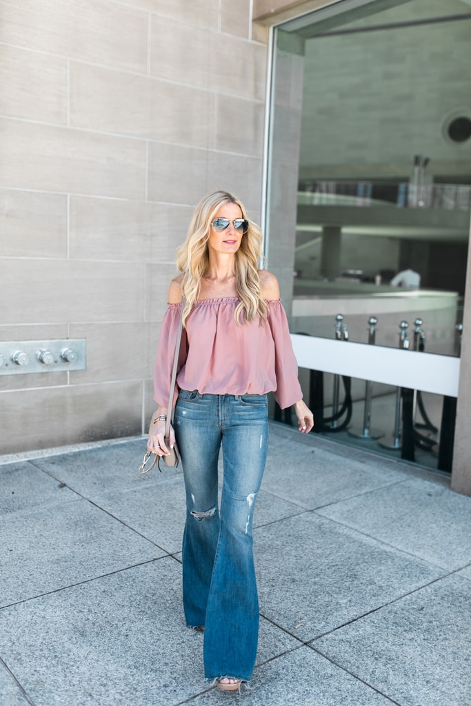 tops for flared jeans