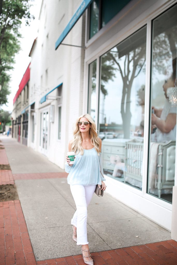 Elizabeth and James Open Shoulder Top 