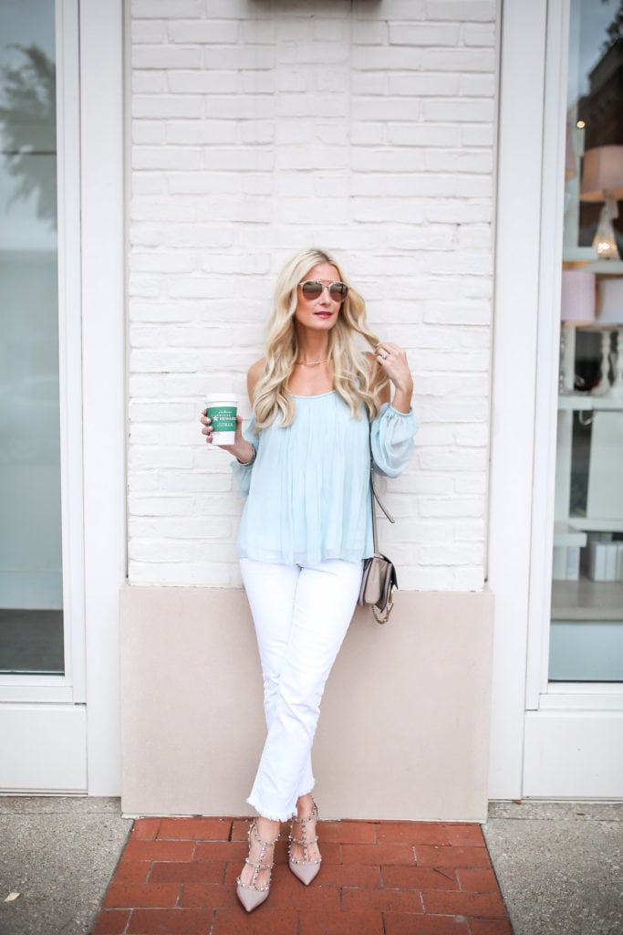 Elizabeth and James Open Shoulder Top 