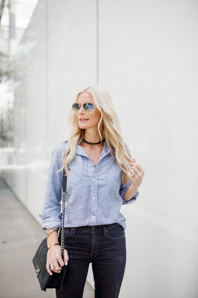Frank & Eileen Button Down, Dallas Style Blogger, Heather Anderson, Blue button down