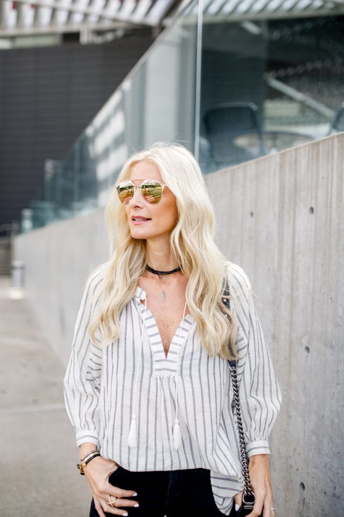 Heather Anderson, black choker, dior sunglasses