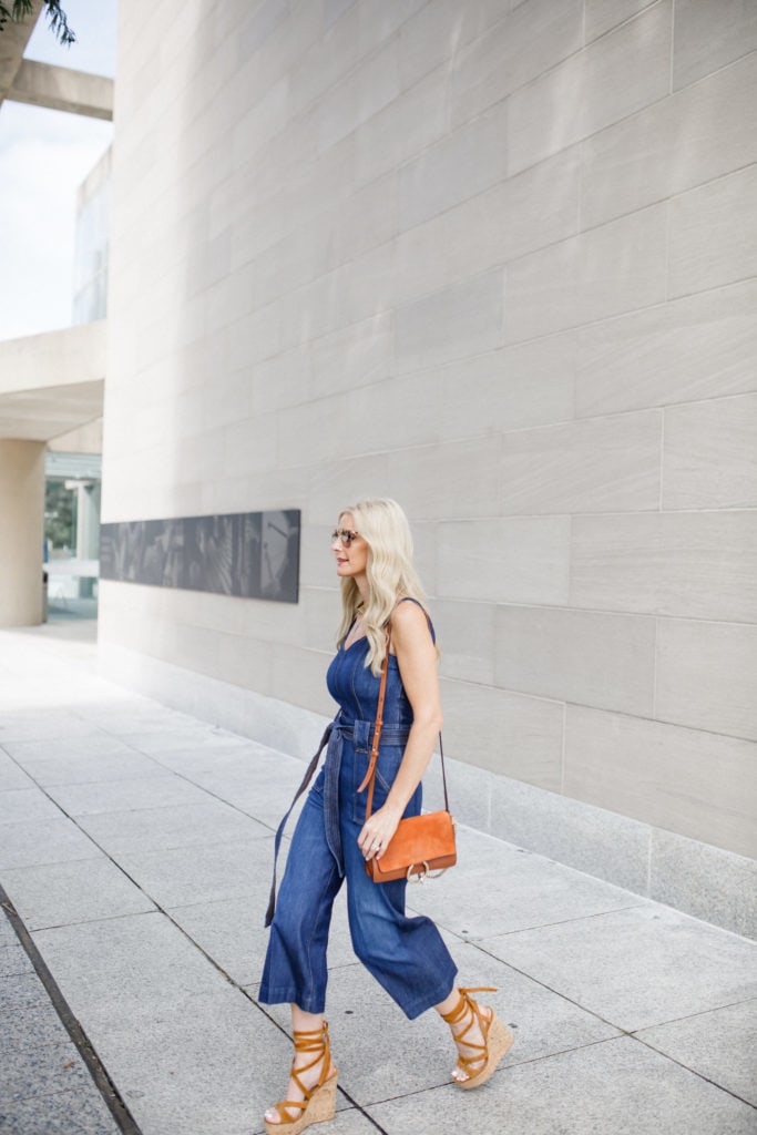 Wide Leg Denim Jumpsuit, Heather Anderson, Dallas Fashion Blogger