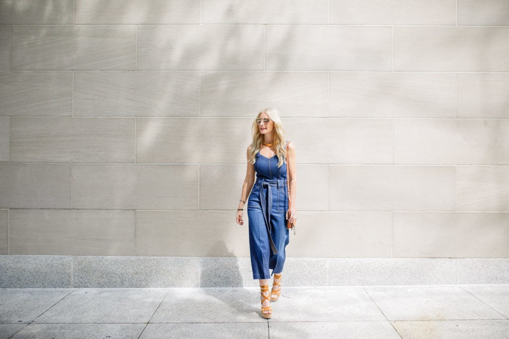 Denim Jumpsuit, Dallas Fashion Blogger, Denim Culottes, Denim Romper 