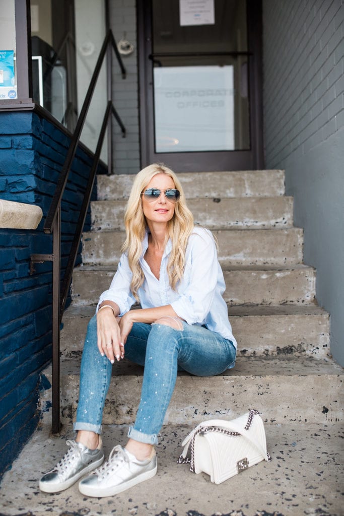 Joie Silver Sneakers, Heather Anderson, Dallas Fashion Blogger 