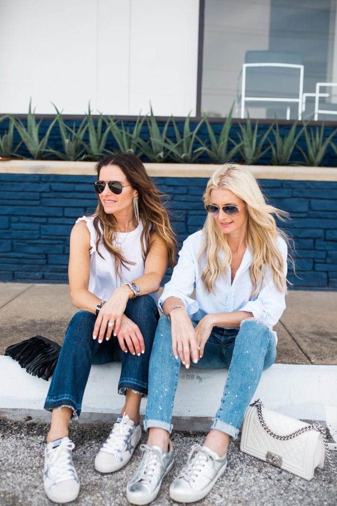 Joie Silver Sneakers, The Street Edit, Dallas Style Blogger 