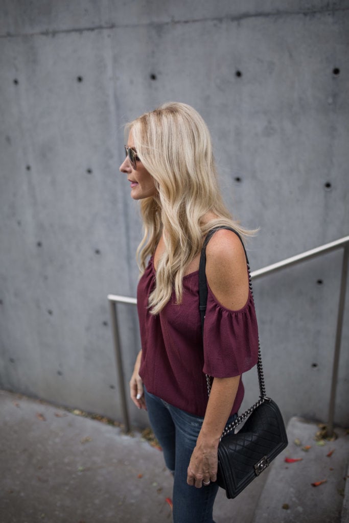 Cold Shoulder Top, Dallas Style Blogger, Heather Anderson, N Sale