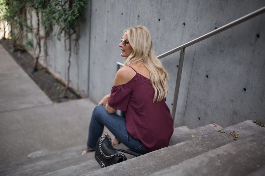 Cold Shoulder Top, Dallas Style Blogger, N Sale