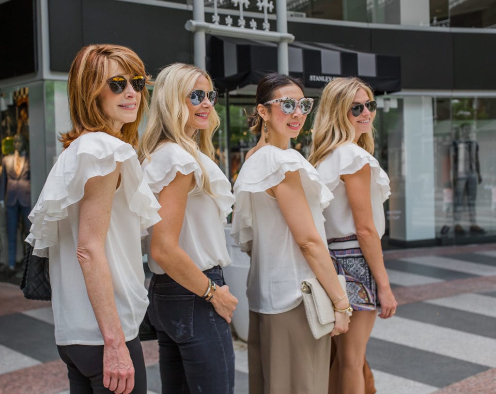 White Ruffle Top, Chic at Every Age, Heather Anderson