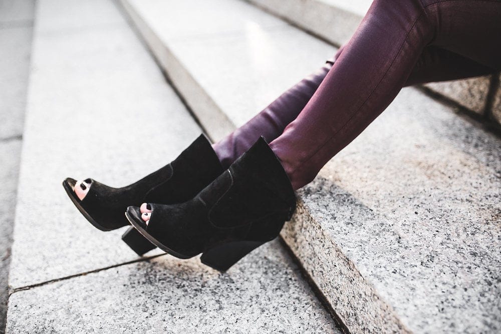 AG Burgundy Leatherette Leggings
