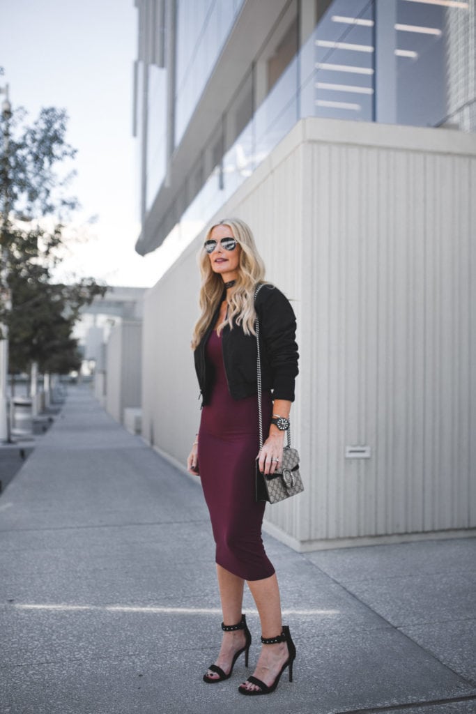 Alexander Wang Burgundy Midi Dress 