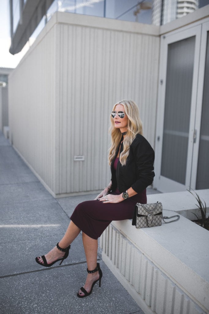 Alexander Wang Burgundy Midi Dress 