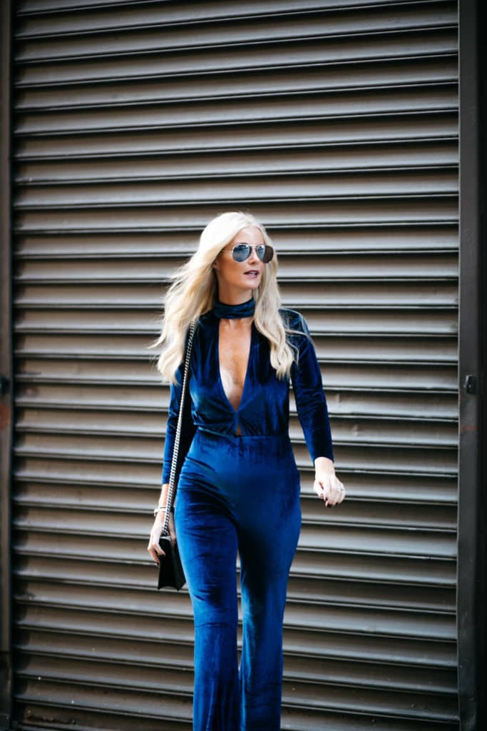 LPA Blue Velvet Jumpsuit 