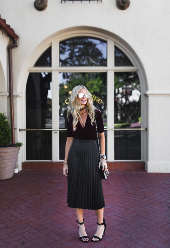 Heather Anderson, Burgundy Bodysuit, Dallas Fashion Blogger