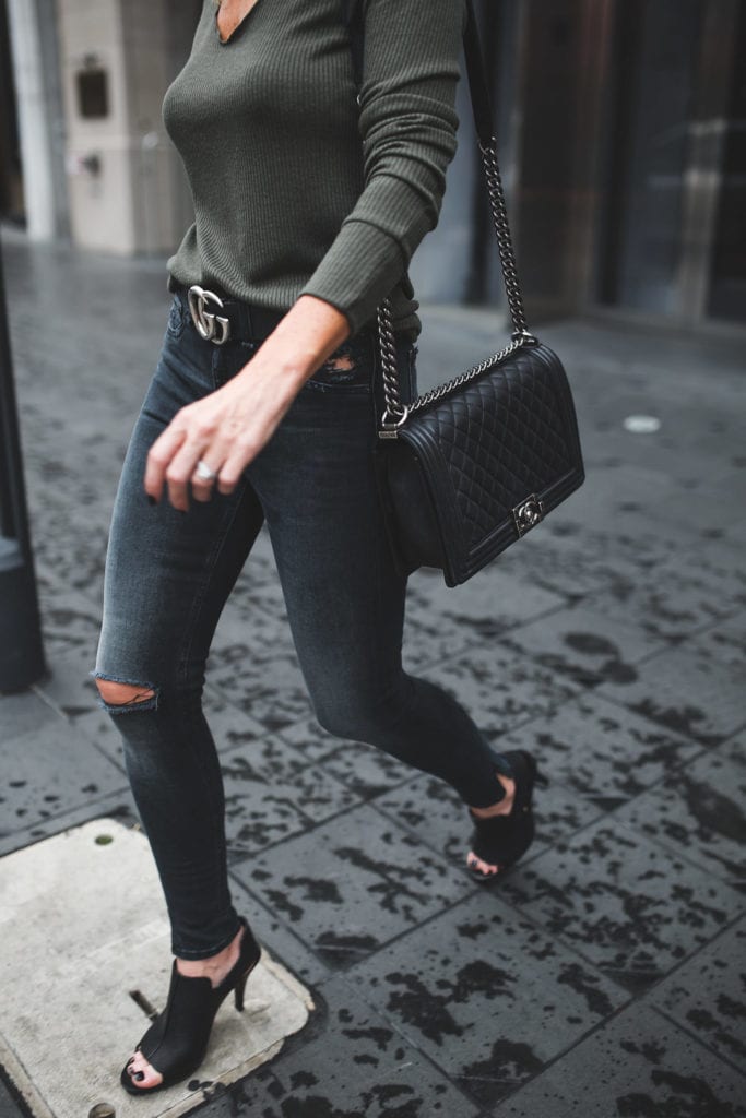 Rag and Bone Black Ripped Jeans