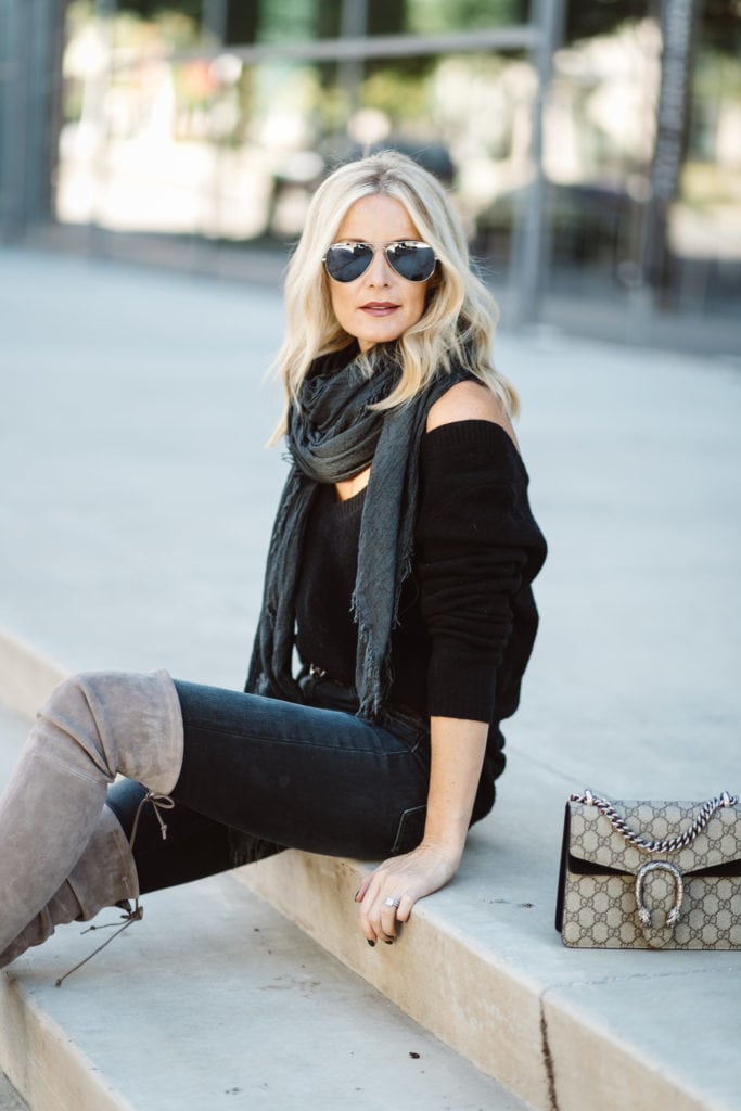 Gray Over the Knee Boots 