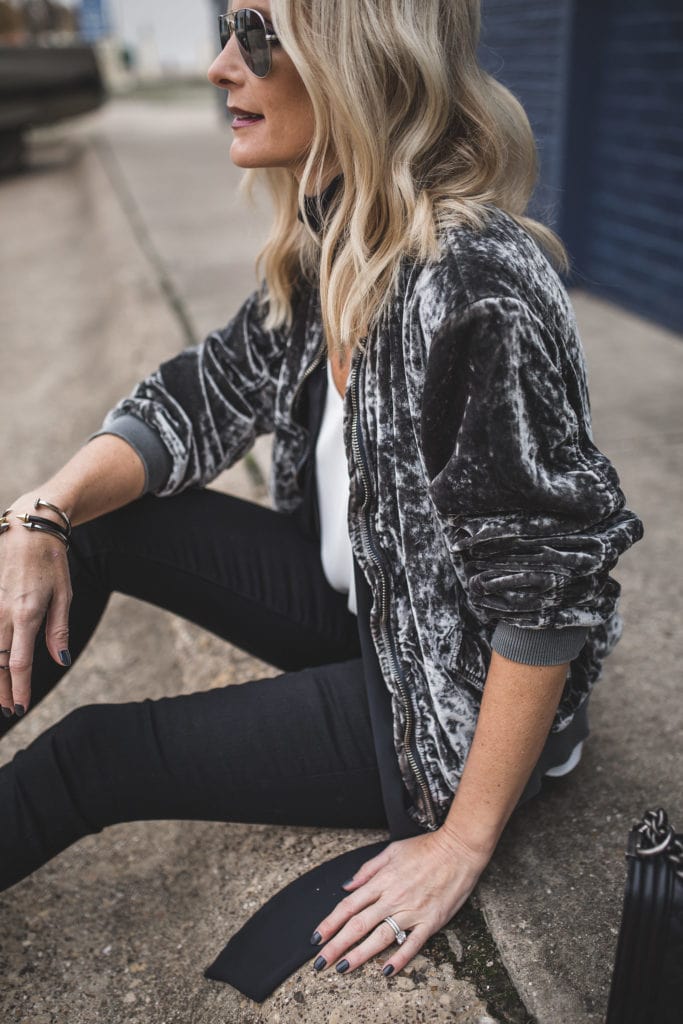 Free People Velvet Bomber Jacket