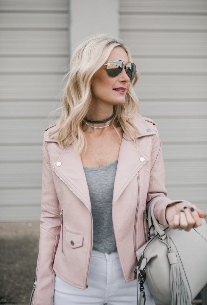 Faux Leather Jacket / Blush Pink Blanknyc Faux Leather Jacket