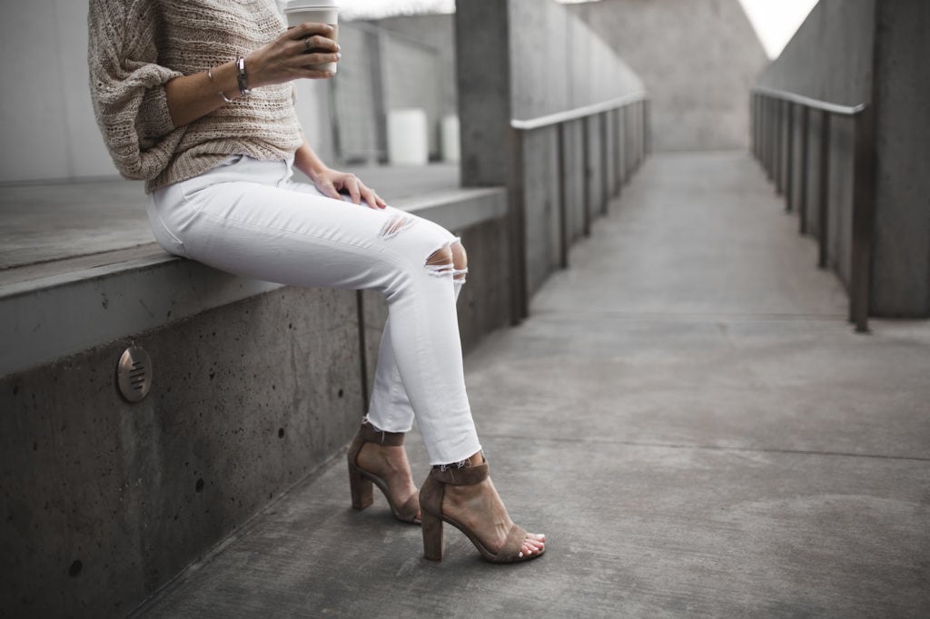 J Brand White Ripped Jeans