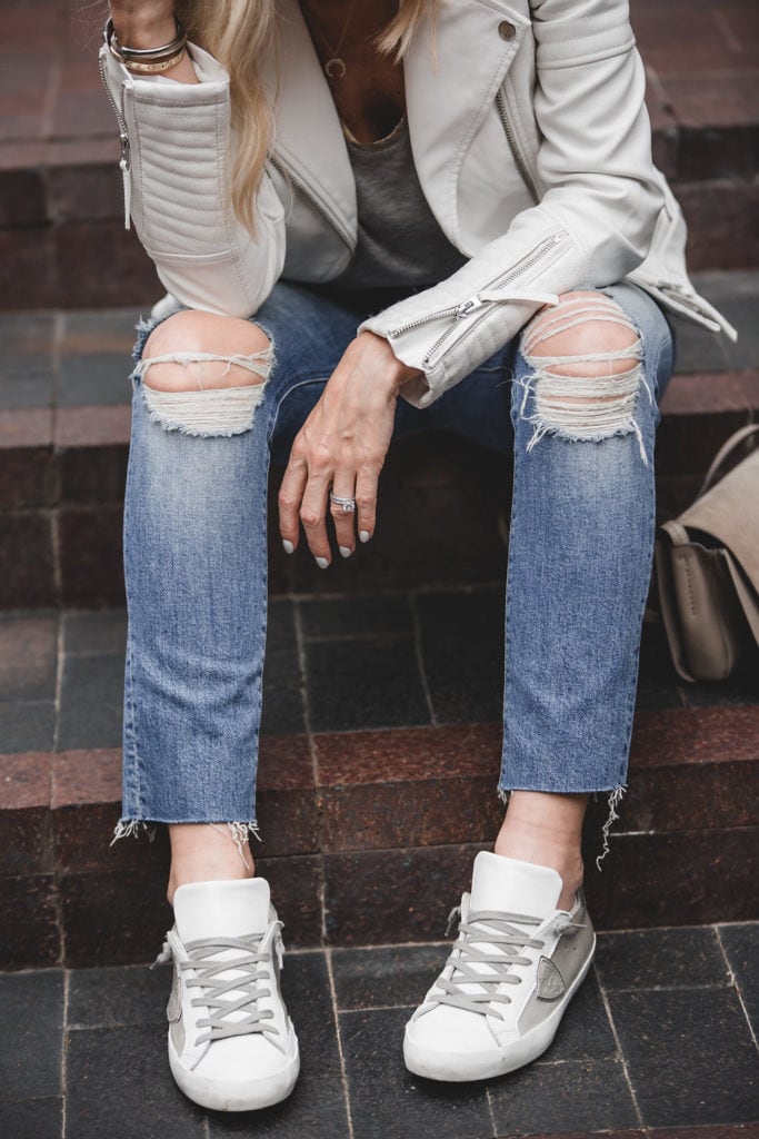 White Faux Leather Jacket 