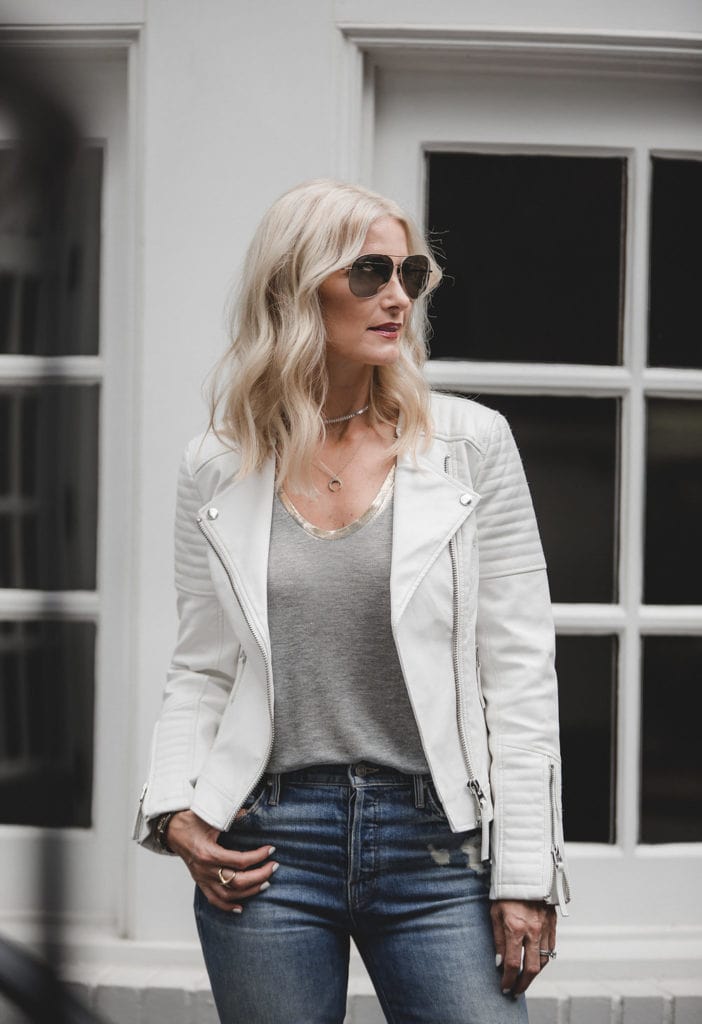 White Faux Leather Jacket 