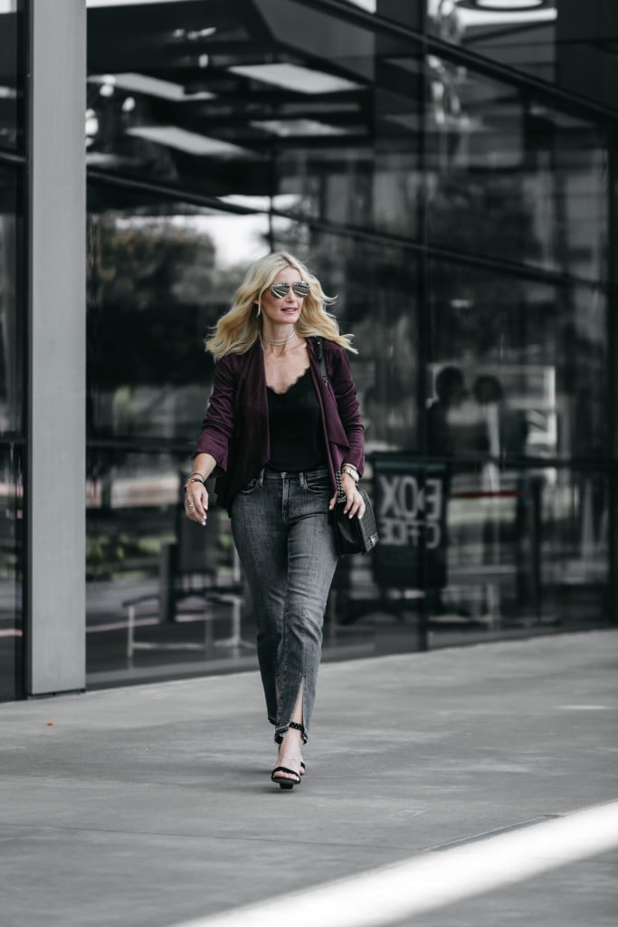 Burgundy Faux Suede Jacket