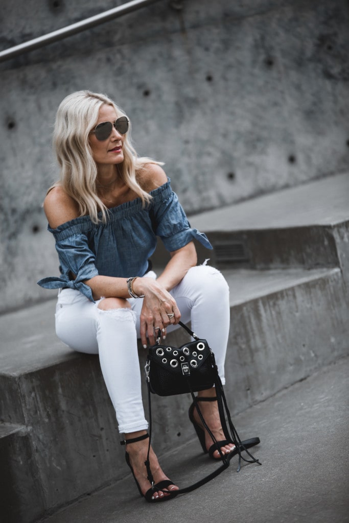 Denim Off the Shoulder Top