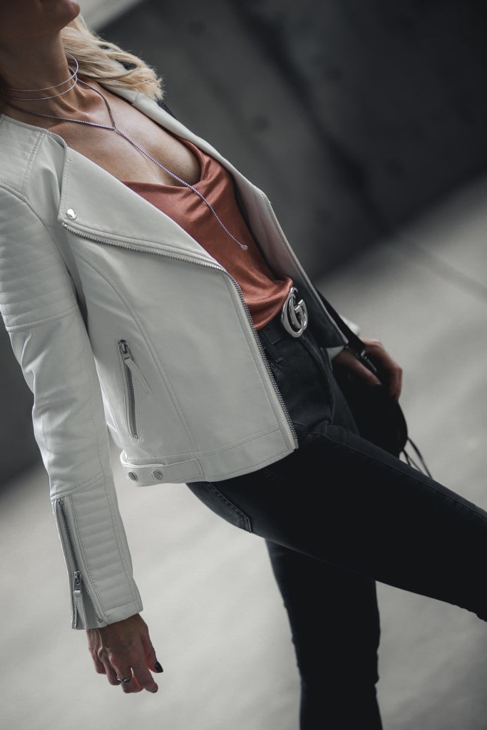 White Moto Jacket 