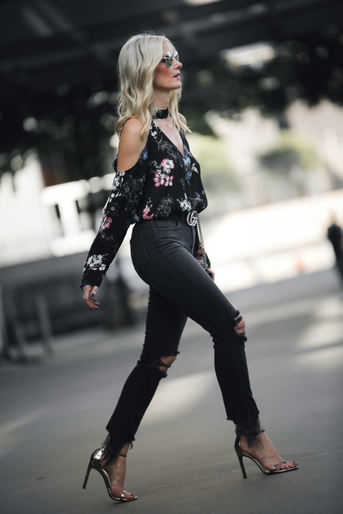 Floral Cold Shoulder Top
