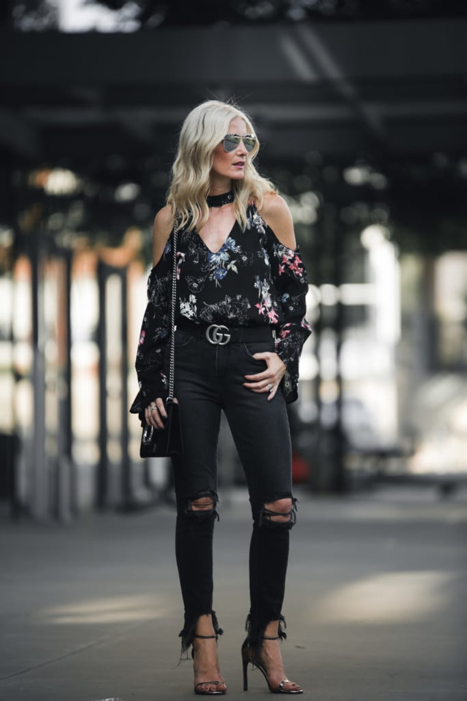 Floral Cold Shoulder Top