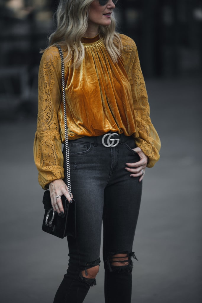 Gold Velvet Top