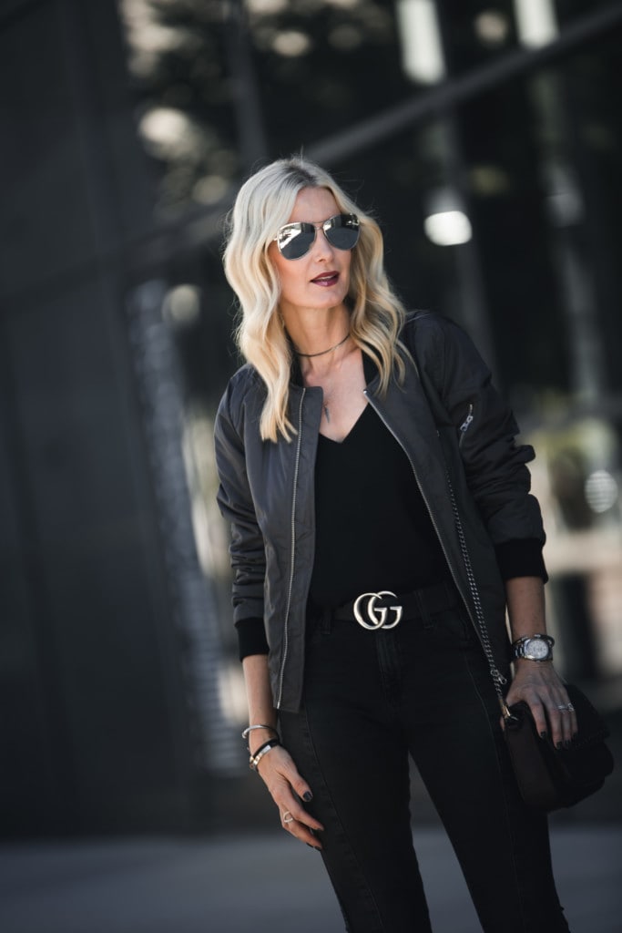 Gray Satin Bomber Jacket 