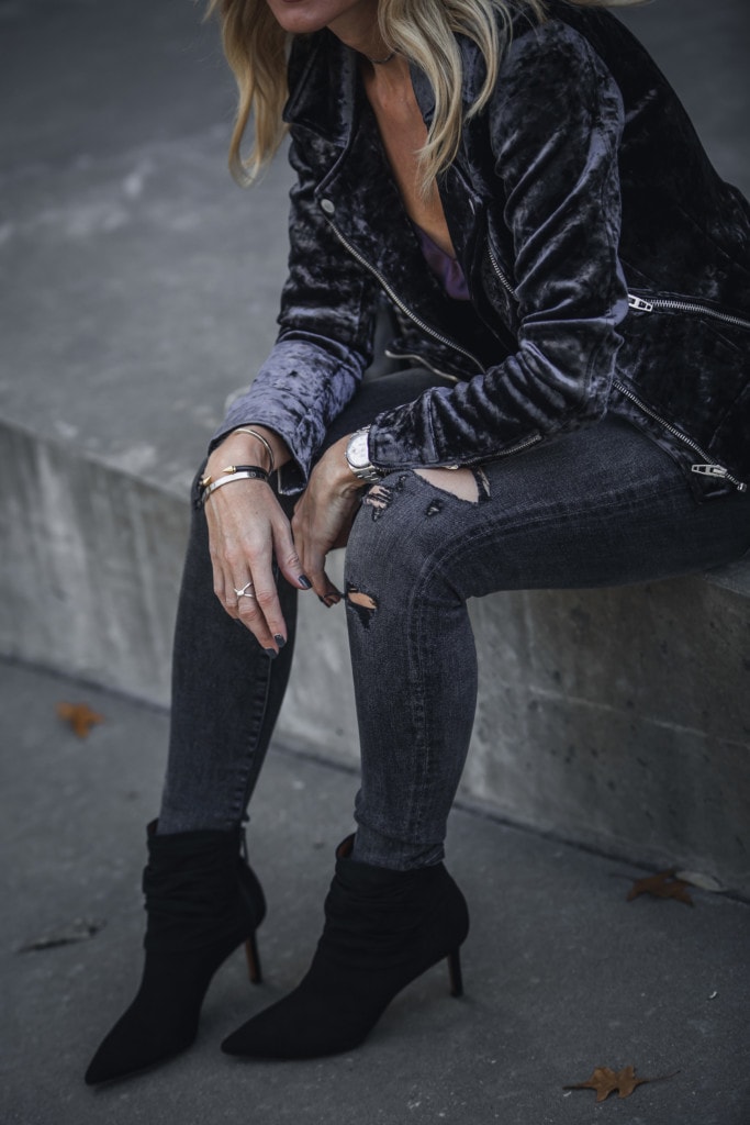 Black Suede Ankle Bootie