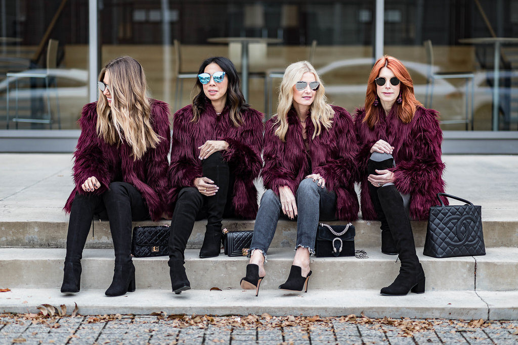 Burgundy Faux Fur Jacket