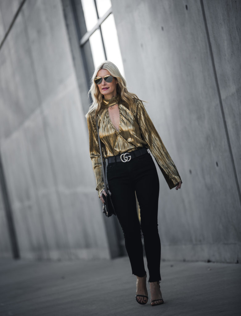 House of Harlow Metallic Top
