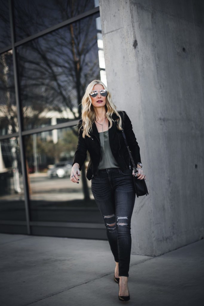 Black Faux Leather Moto Jacket 