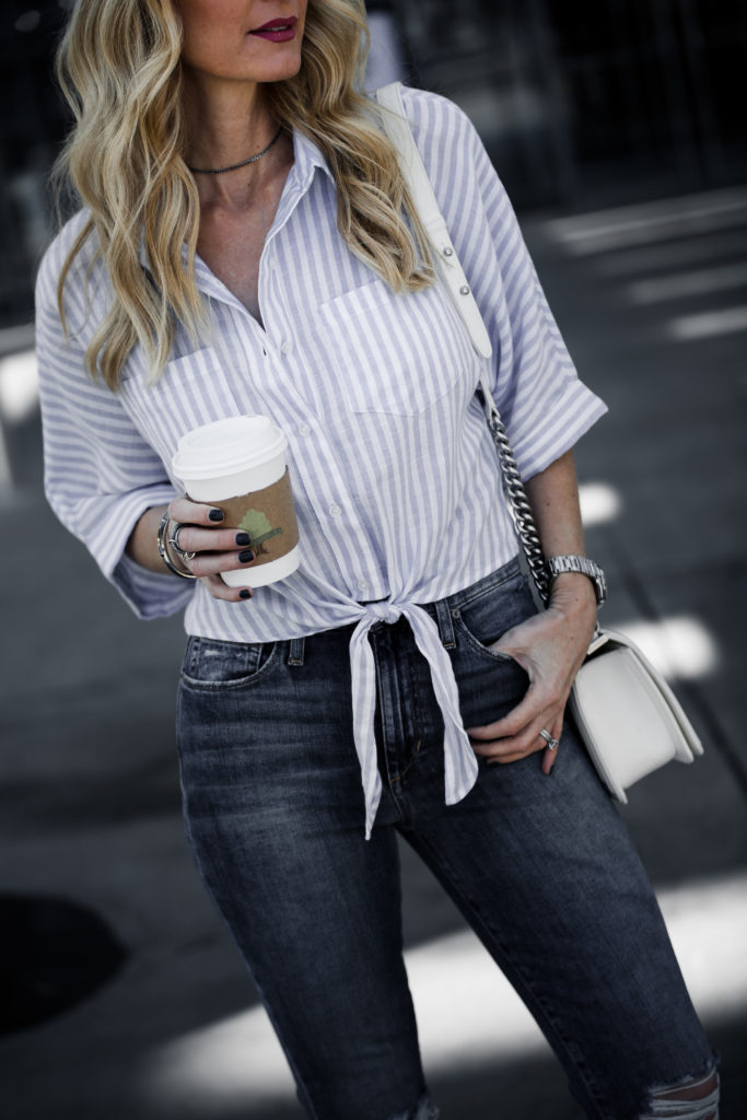 Striped Top, Chanel Boy Bag, Heather Anderson