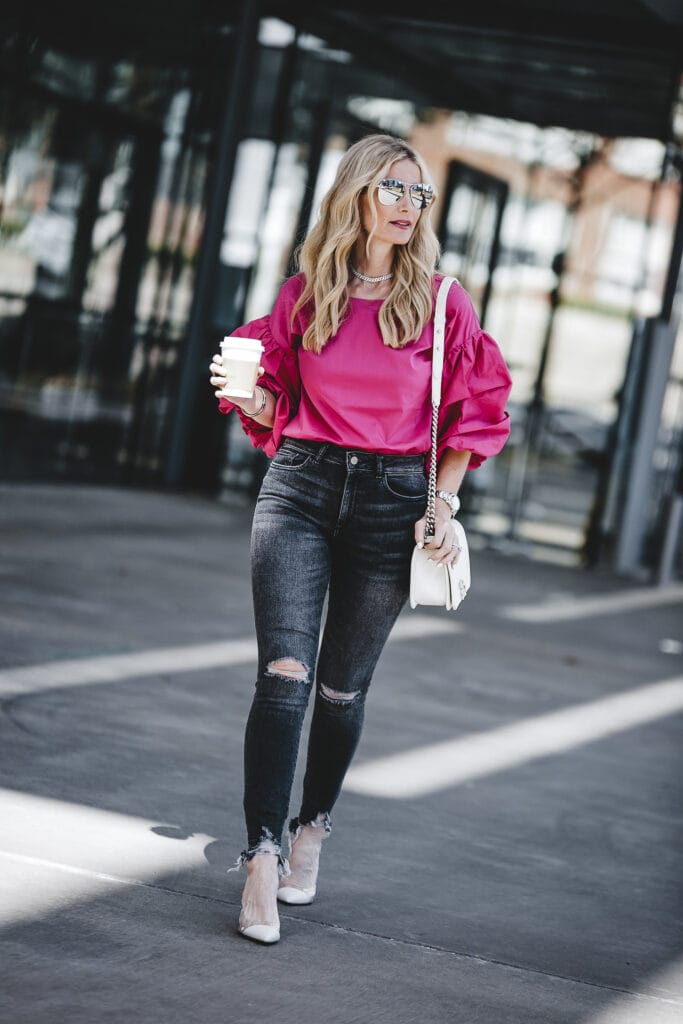 Hot Pink top, So Heather, Dallas Fashion Blogger