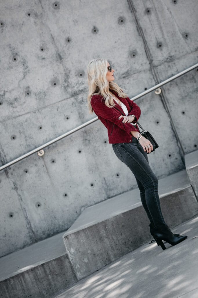 Blanknyc moto jacket and Marc Fisher Booties