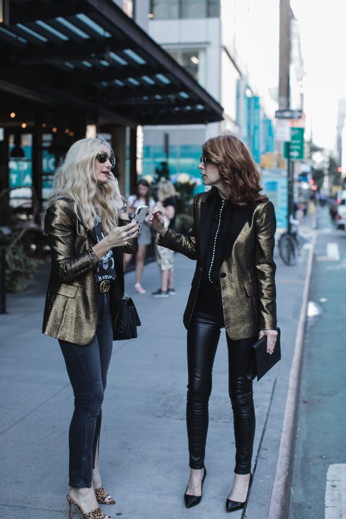 Black and gold blazer by Alice & Olivia 