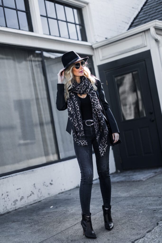 Under $20 leopard scarf and Gucci belt in Dallas, Texas