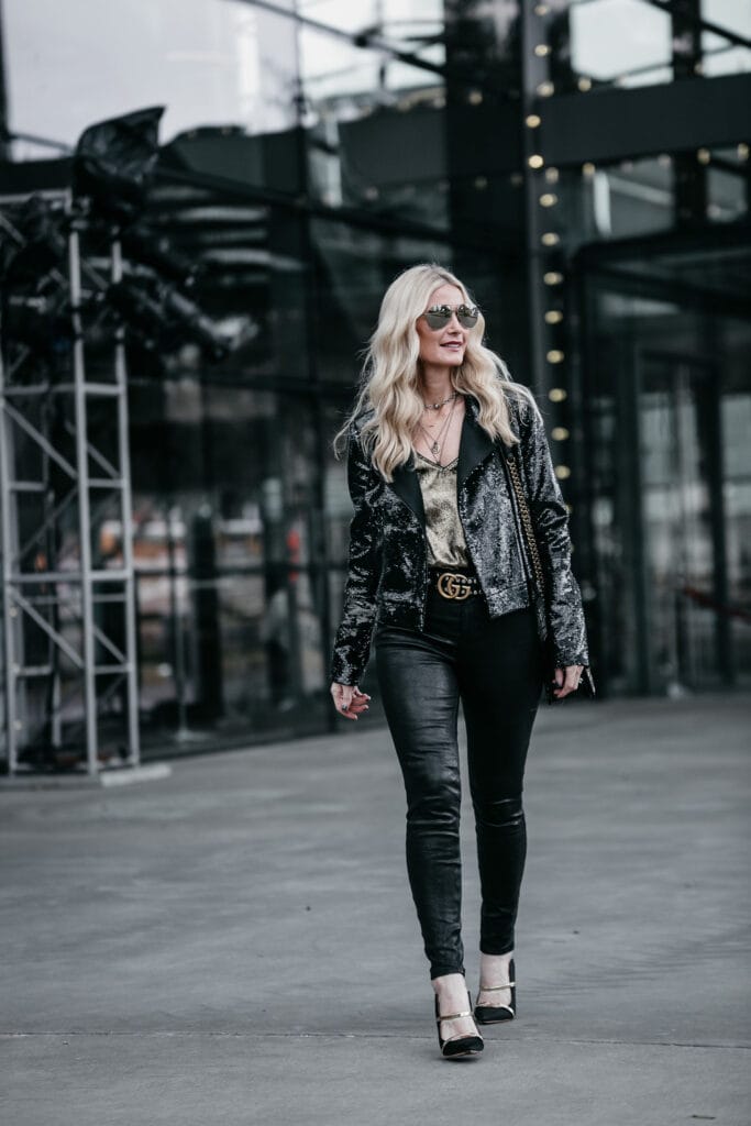 How to style black leather pants