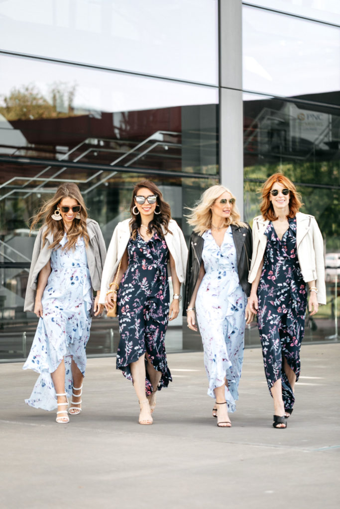 how to accessorize a floral maxi dress